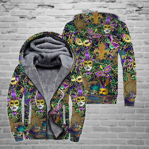 Mardi Grass Cool Fleece Zip Hoodie All Over Print | FZ642