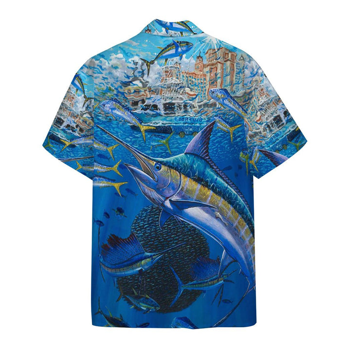 Marlin In Blue Water Hawaiian Shirt | For Men & Women | HW1537-BehighStyle