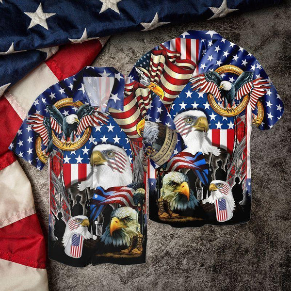 Memorial Day Veteran And Eagle Hawaiian Shirt | HW3170