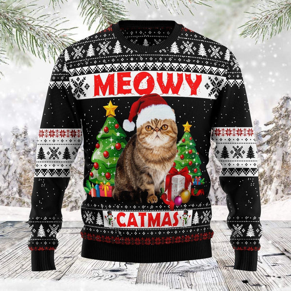 Meowy Catmas Ugly Christmas Sweater | For Men & Women | Adult | US1354-BehighStyle