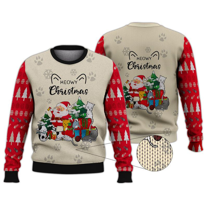 Meowy Christmas Gift For Cat Lovers Ugly Christmas Sweater | For Men & Women | Adult | US1644-BehighStyle