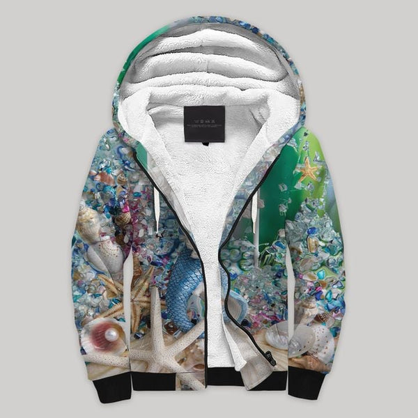 Mermaid Sea Fleece Zip Hoodie All Over Print | FZ733