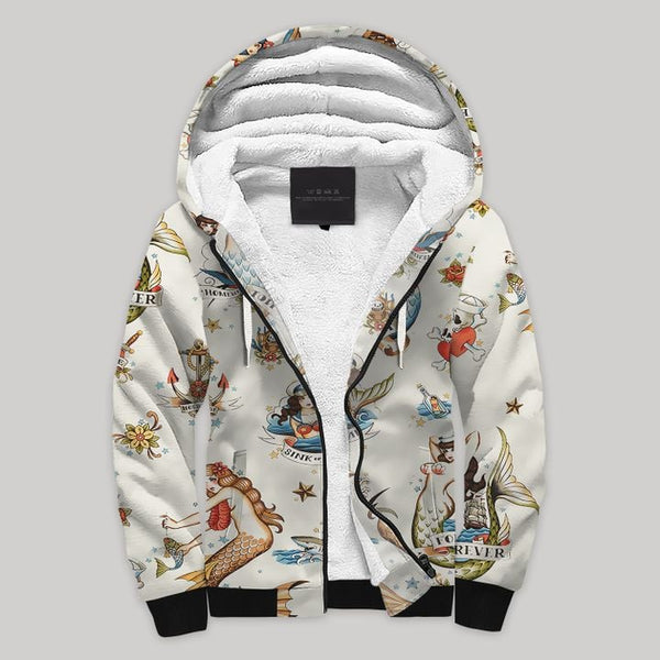 Mermaid Sea Fleece Zip Hoodie All Over Print | FZ742