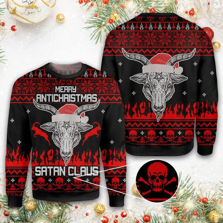 Merry Anti Satan Claus Ugly Christmas Sweater | For Men & Women | Adult | US1107-BehighStyle