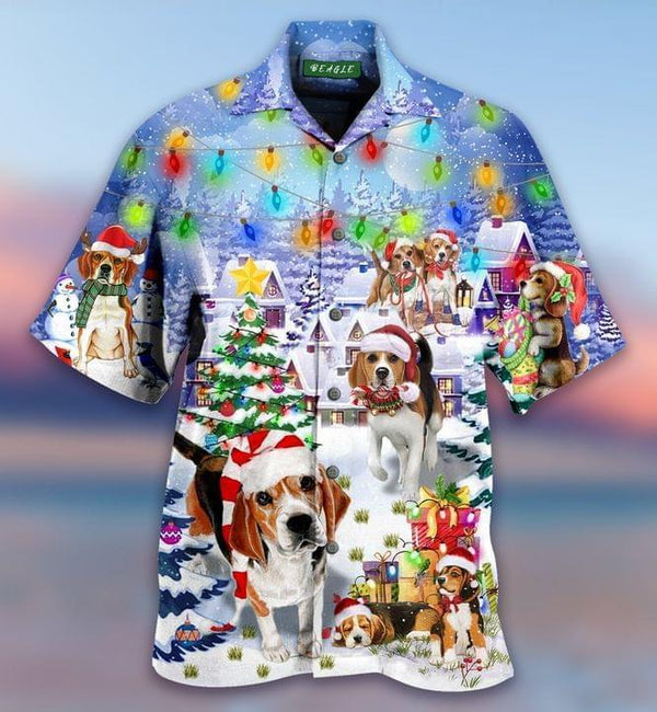 Merry Beagle Christmas Hawaiian Shirt | For Men & Women | HW2348-BehighStyle