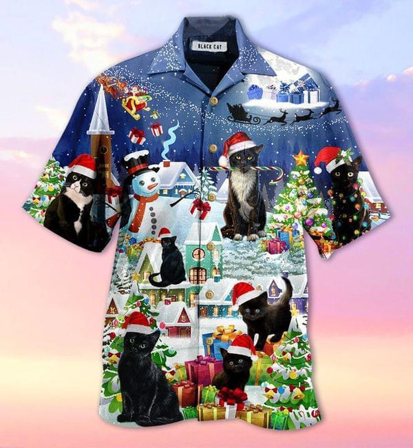 Merry Cat Christmas Hawaiian Shirt | For Men & Women | HW2351-BehighStyle