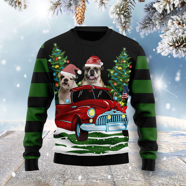 Merry Christmas Bulldog Ugly Christmas Sweater | Adult | US1967