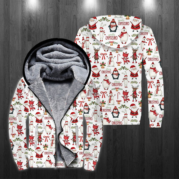 Merry Christmas Fleece Zip Hoodie All Over Print | FZ237