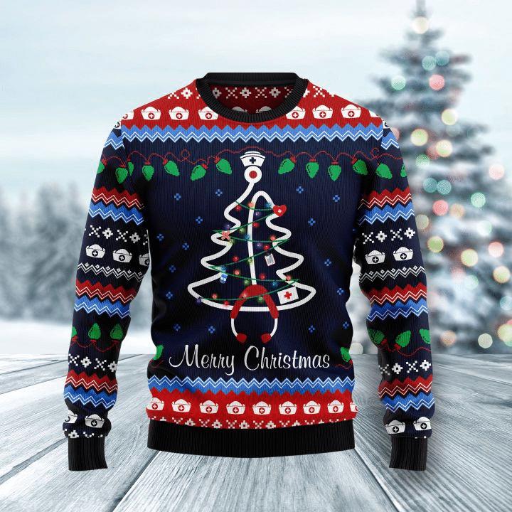 Merry Christmas Nurse Ugly Christmas Sweater | For Men & Women | Adult | US1003-BehighStyle