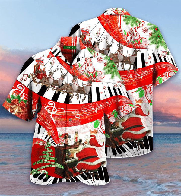 Merry Christmas Piano Hawaiian Shirt | For Men & Women | HW2696-BehighStyle