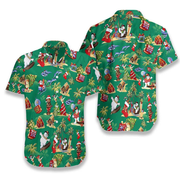Merry Christmas Santa Claus Green Hawaiian Shirt | HW2928