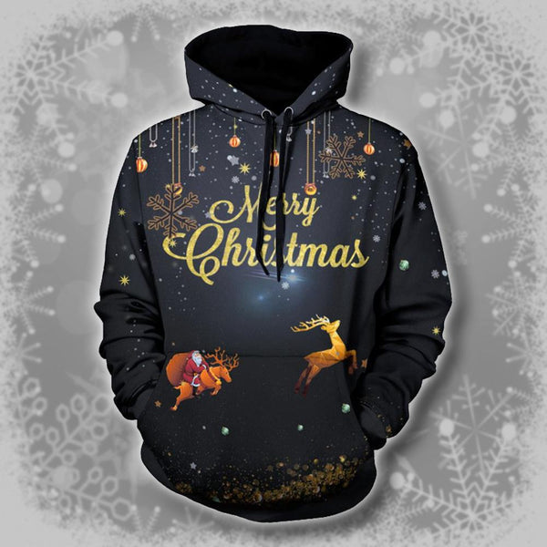 Merry Christmas Santa Elk Snowflake 3D All Over Print | Adult | HP2442