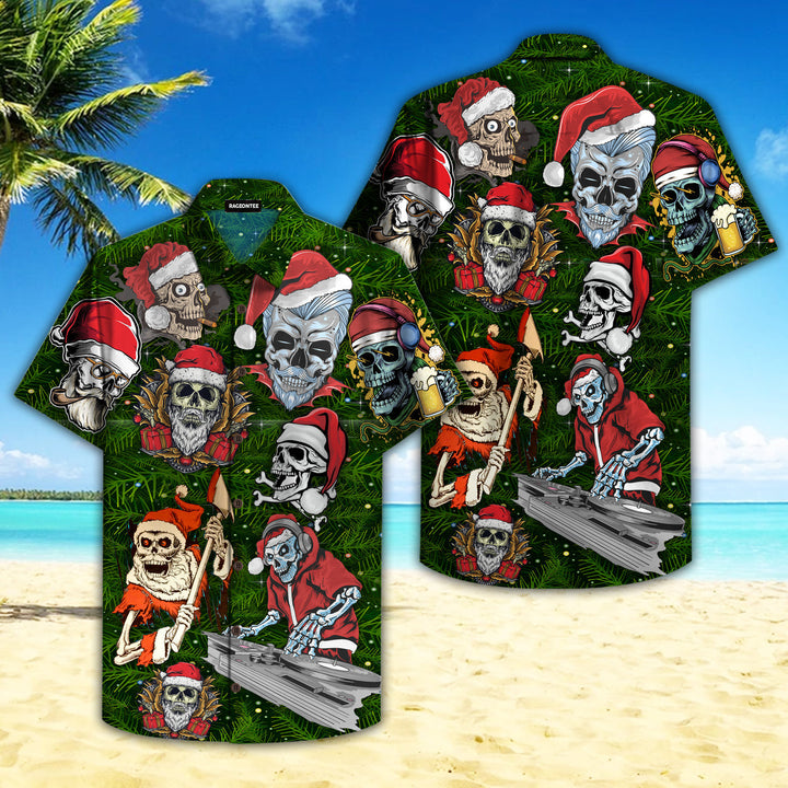 Merry Christmas Skull Santa Hawaiian Shirt | For Men & Women | HW2066-BehighStyle