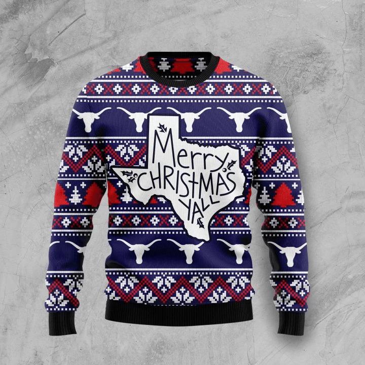 Merry Christmas Ugly Christmas Yall Ugly Christmas Sweater | For Men & Women | Adult | US1598-BehighStyle