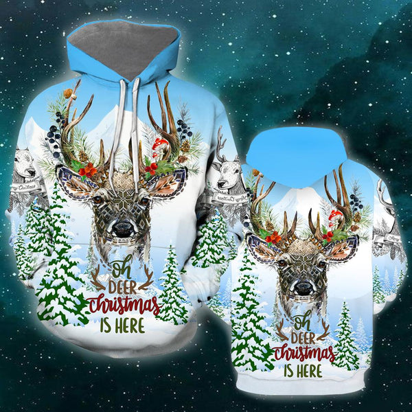 Merry Christmas With Deer 3D All Over Print | For Men & Women | Adult | HP1563-BehighStyle