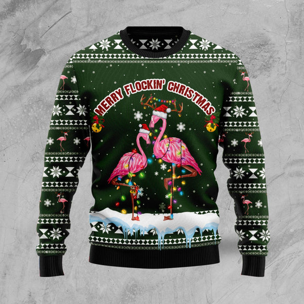 Merry Flockin Christmas Ugly Christmas Sweater | For Men & Women | Adult | US1159-BehighStyle