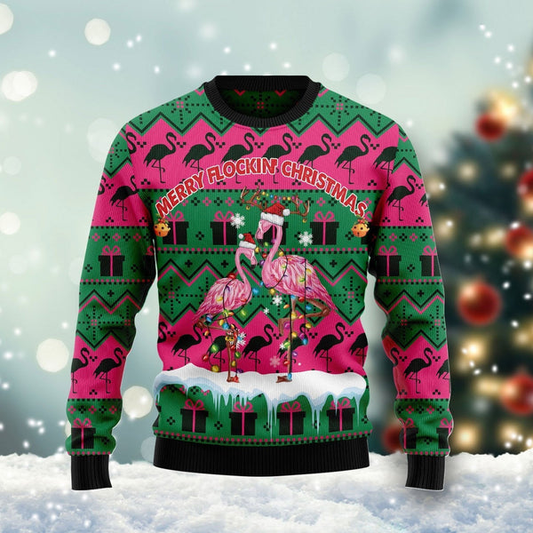 Merry Flockin Ugly Christmas Sweater | For Men & Women | Adult | US1242-BehighStyle