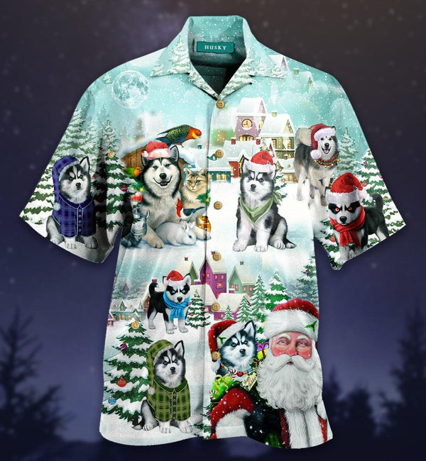 Merry Husky Christmas Hawaiian Shirt | For Men & Women | HW2740-BehighStyle