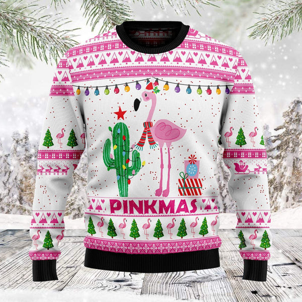 Merry Pinkmas Flamingo Ugly Christmas Sweater | Adult | US1786