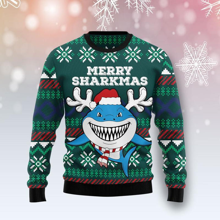 Merry Sharkmas Ugly Christmas Sweater | For Men & Women | Adult | US1479-BehighStyle