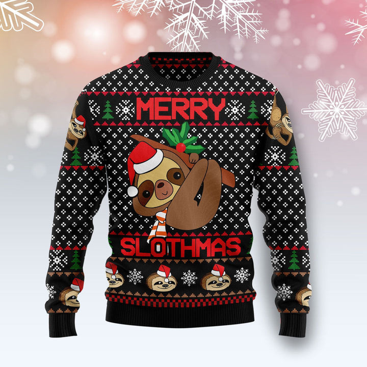 Merry Slothmas Ugly Christmas Sweater | For Men & Women | Adult | US1487-BehighStyle