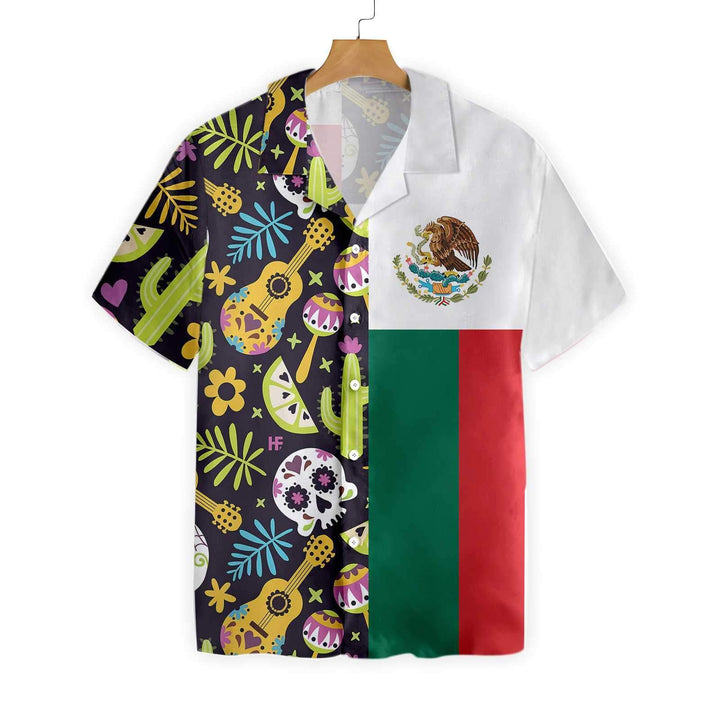 Mexican Skull Guitar Flag Hawaiian Shirt | For Men & Women | HW1623-BehighStyle