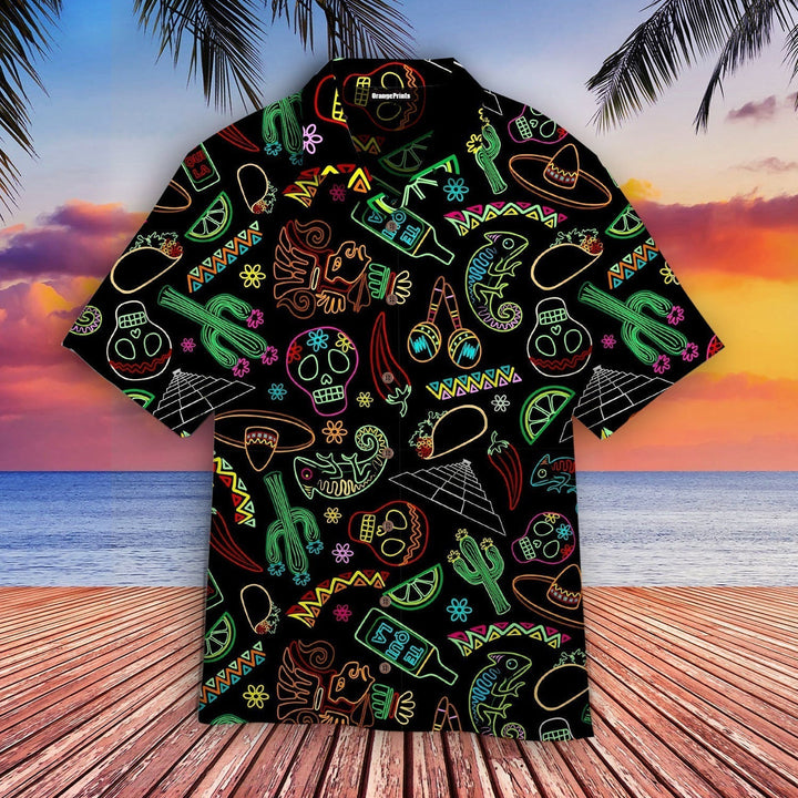 Mexico Neon Fiesta Cinco De Mayo Aloha Hawaiian Shirt | For Men & Women | HW612-BehighStyle