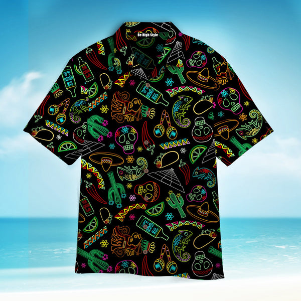 Mexico Neon Fiesta Cinco De Mayo Hawaiian Shirt | HW315