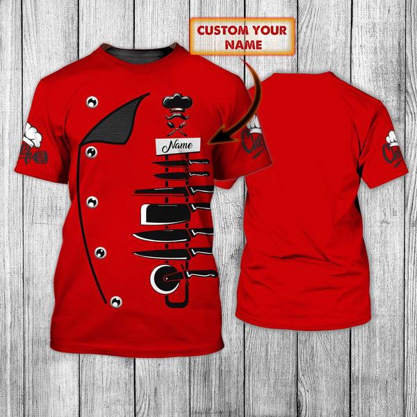 Chef 3D All Over Printed Unisex Shirts Custom Name 3D All Over Print | Adult | CN382