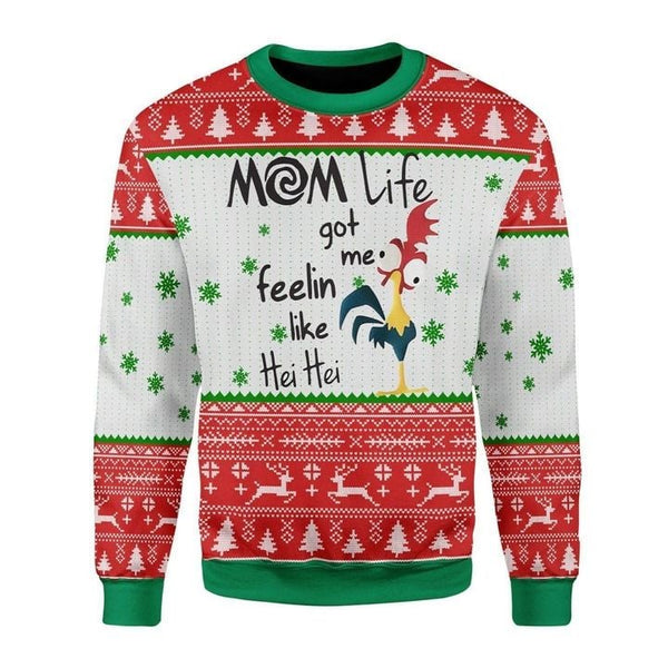 Mom Life Got Me Feeling Like Turkey Thank Giving Ugly Christmas Sweater | Adult | US2080