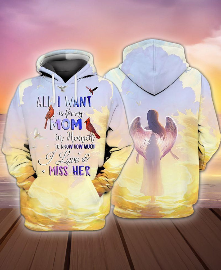 Mom With Wings All I Want Is For My Mom 3D All Over Print | For Men & Women | Adult | HP1117-BehighStyle