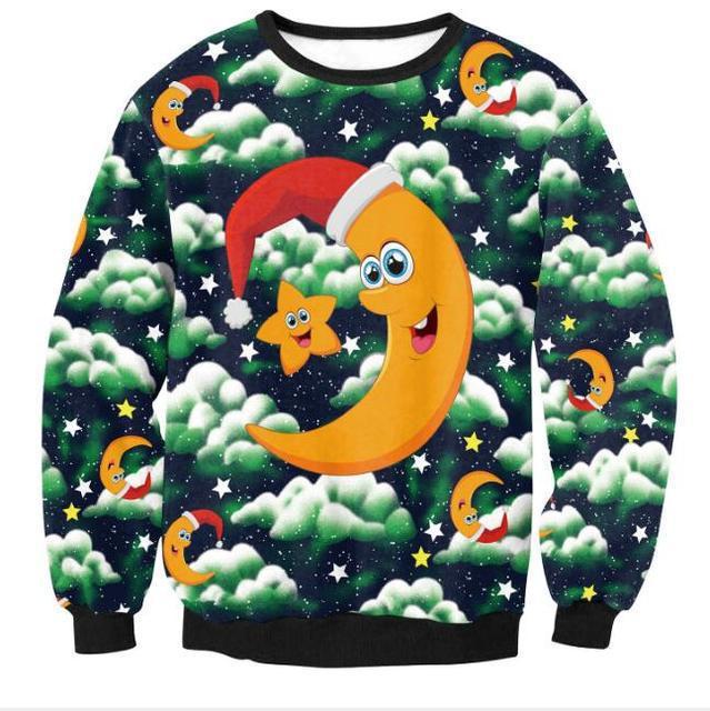 Moon Christmas Ugly Christmas Sweater | For Men & Women | Adult | US1369-BehighStyle