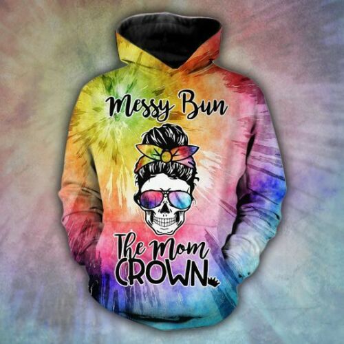 Mothers Day Gift Mom Life Messy Bun The Mom Crown 3D All Over Print | For Men & Women | Adult | HP1080-BehighStyle