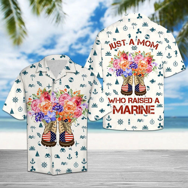 Mother's Day Proud Marine Mom Cool Design Aloha Hawaiian Shirt | For Men & Women | HW1106-BehighStyle