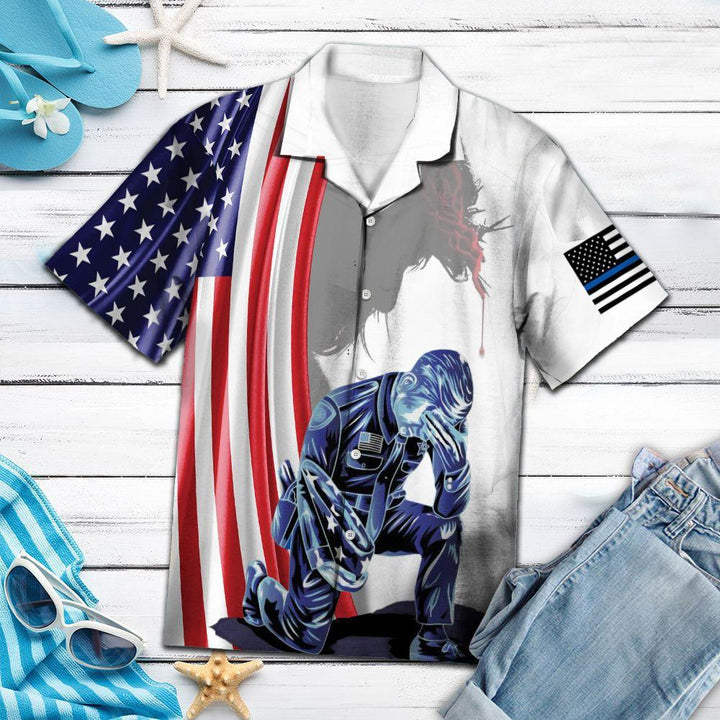 Mother’s day Father’s day US Police Officer Hawaiian Shirt | For Men & Women | HW2469-BehighStyle