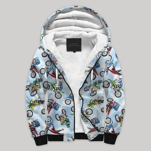 Motocross Fleece Zip Hoodie All Over Print | FZ772