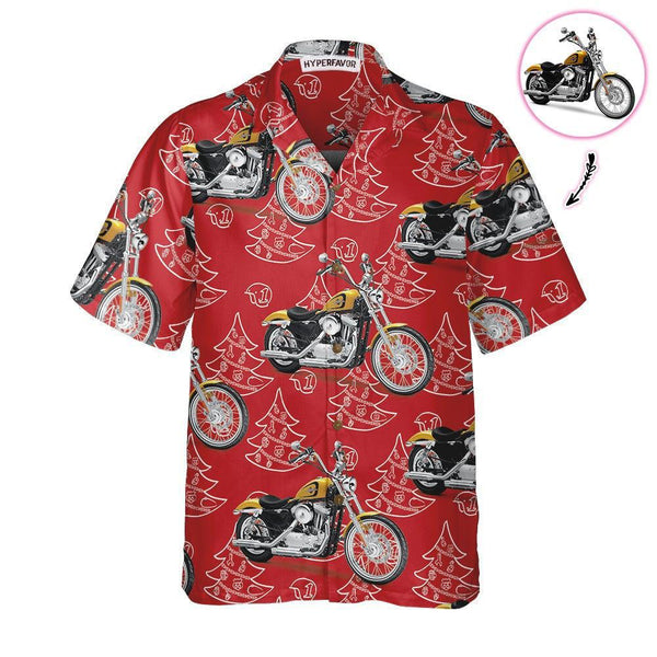 Motorcycle Christmas Custom Photo Hawaiian Shirt | For Men & Women | P107-BehighStyle