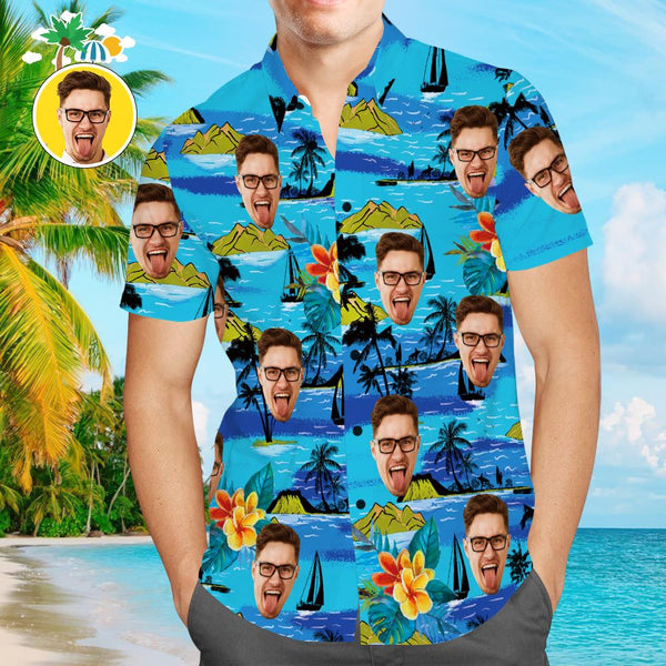 Mountains Aloha Beach Custom Photo Hawaiian Shirt | P174