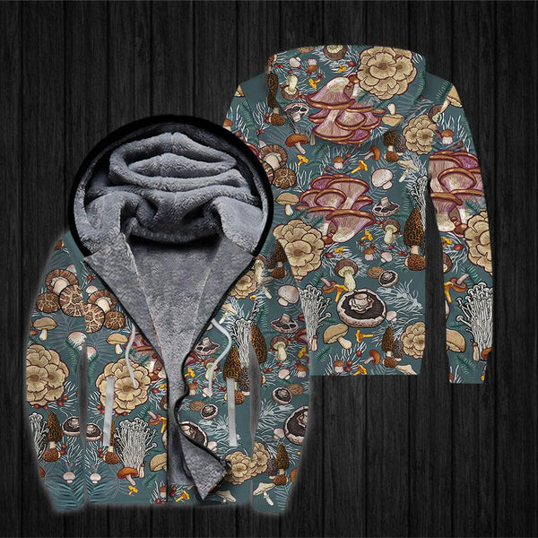 Mushrooms Flower Fleece Zip Hoodie All Over Print | FZ436