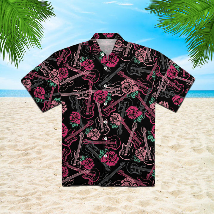 Music Guitars Melody And Rose Hawaiian Shirt | For Men & Women | HW1118-BehighStyle