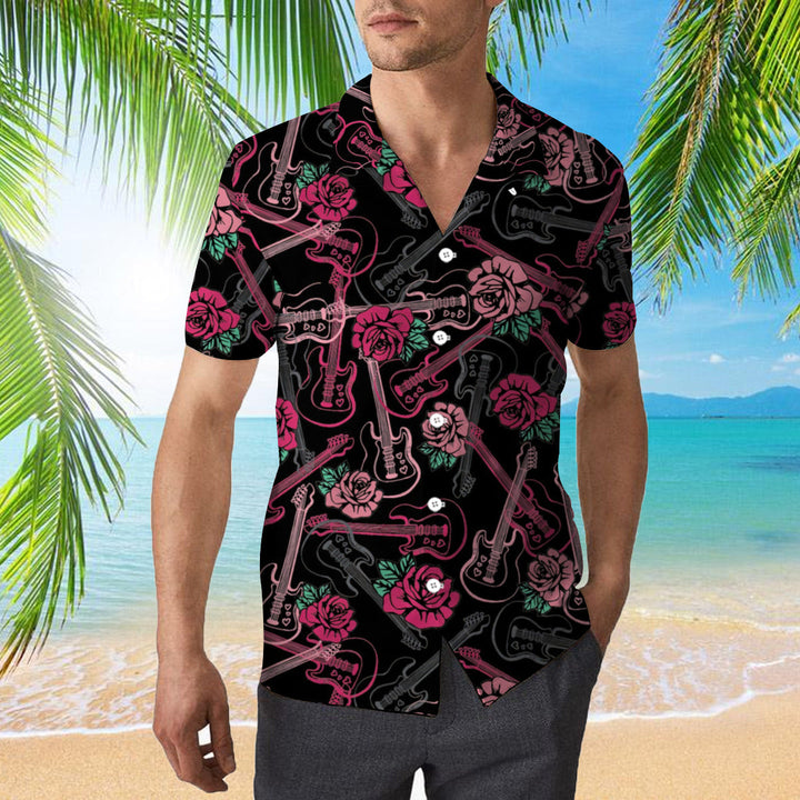 Music Guitars Melody And Rose Hawaiian Shirt | For Men & Women | HW1118-BehighStyle