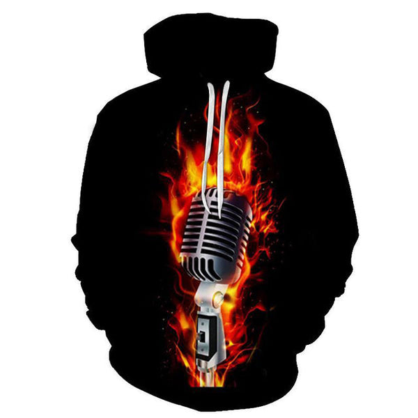 Music Rock Microphone Flame 3D All Over Print | For Men & Women | Adult | HP596-BehighStyle