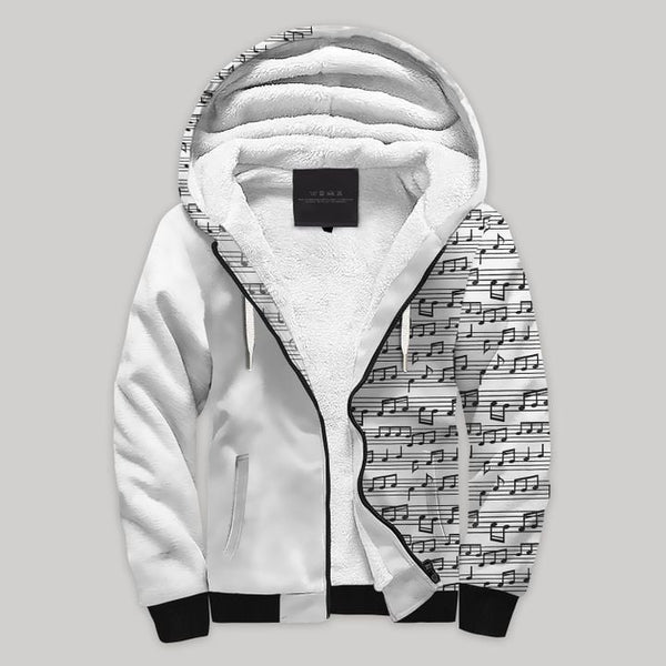 Musical Note Fleece Zip Hoodie All Over Print | FZ765