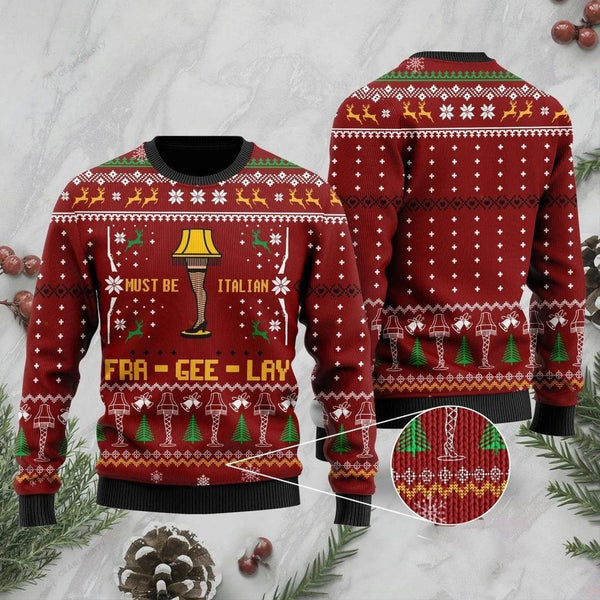 Must Be Italian Fra Gee Lay Ugly Christmas Sweater | Adult | US1945