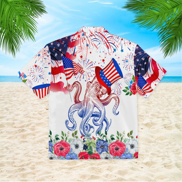 My Patriotic Heart Beats Red White And Blue Octopus Hawaiian Shirt | For Men & Women | HW334-BehighStyle