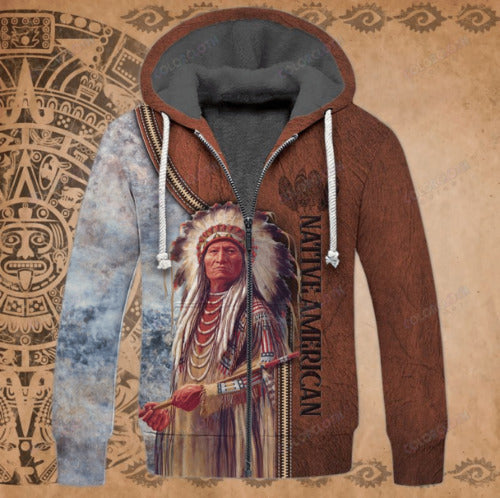 Native American Fleece Zip Hoodie All Over Print | FZ612