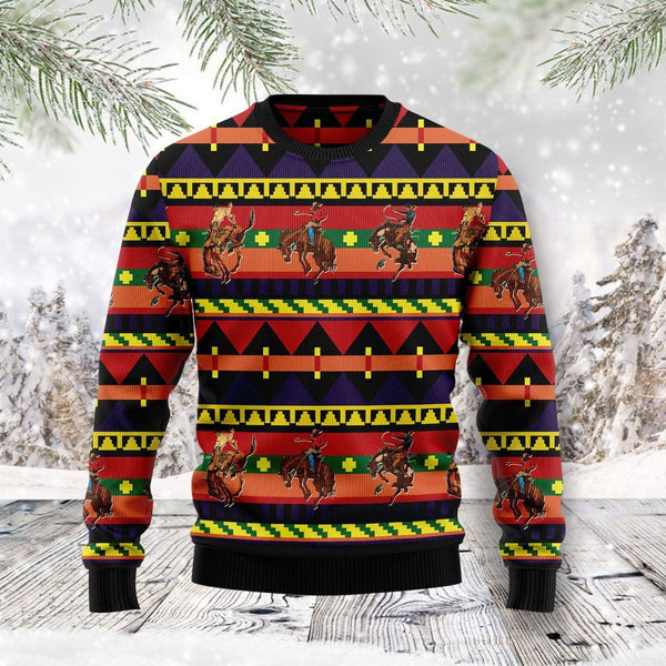 Native American Horserace Ugly Christmas Sweater | Adult | US2139