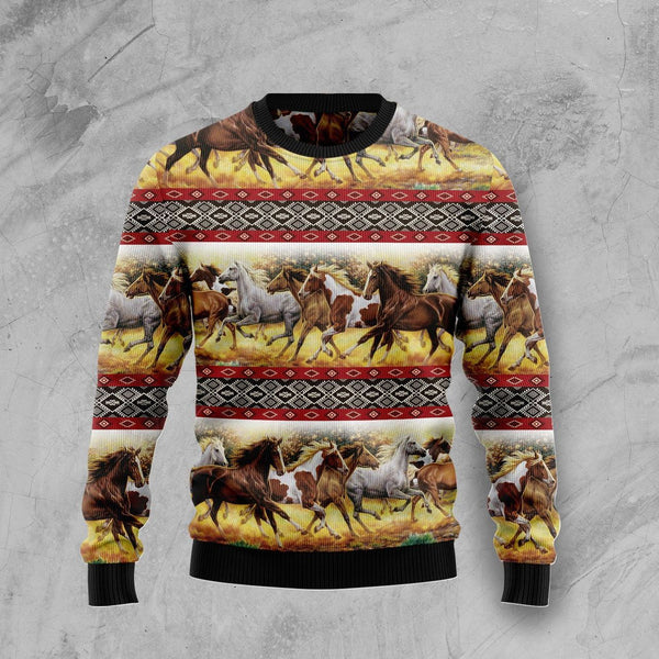 Native American Horses Ugly Christmas Sweater | Adult | US2137