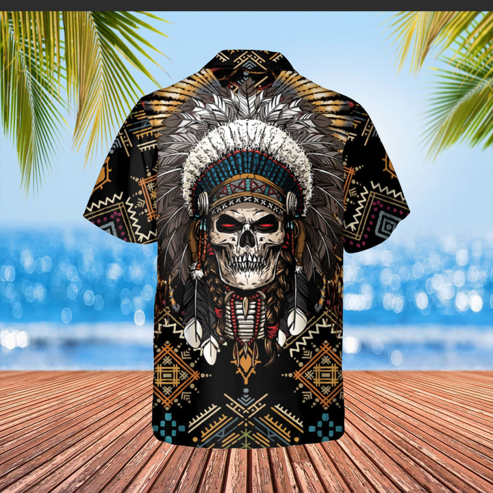 Native American Indian Chief Skull Hawaiian Shirt | For Men & Women | HW1289-BehighStyle