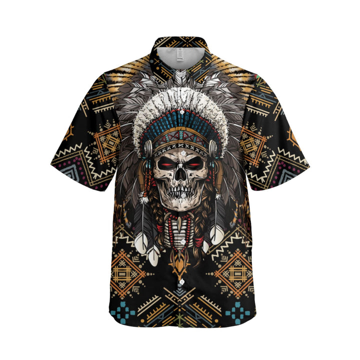 Native American Indian Chief Skull Hawaiian Shirt | For Men & Women | HW1289-BehighStyle